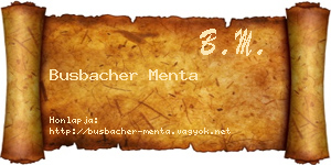 Busbacher Menta névjegykártya